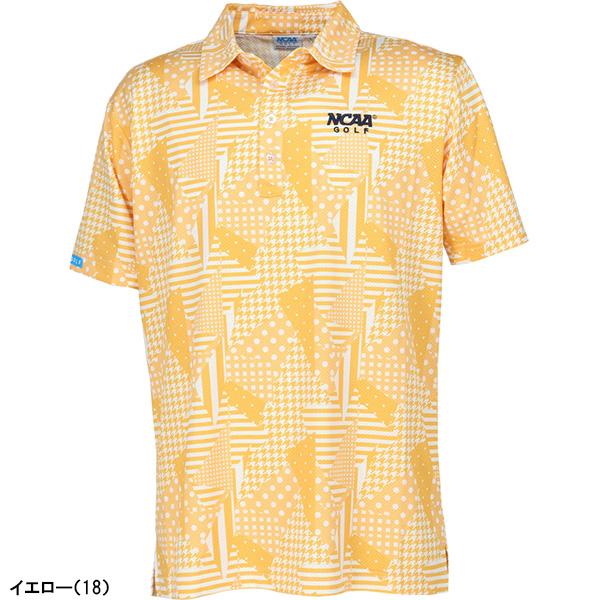 【美品‼️】ウノピュウゴルフ　立体ロゴ×総柄　ゴルフウェア　半袖　ポロシャツ 美品‼️】ウノピュウゴルフ 立体ロゴ×総柄 ゴルフウェア 半袖