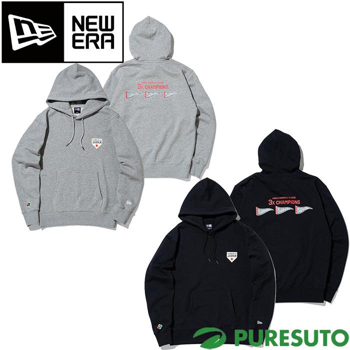 ニューエラ×WBC　3X CHAMPION　プルオーバーフーディー　ブラック　M NEW ERA（ニューエラ） 長袖 パーカー 裏毛 スウェット プルオーバー