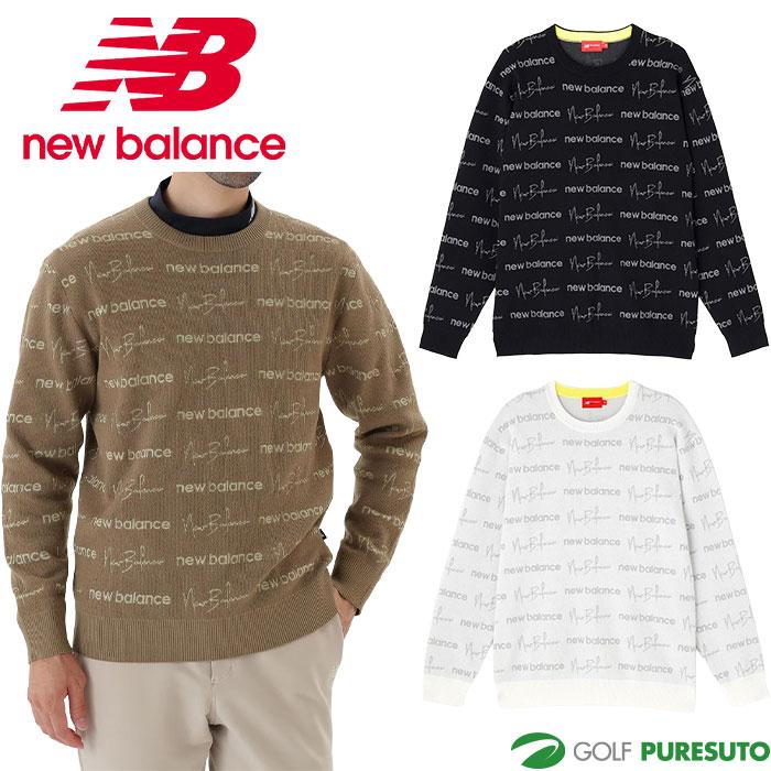 ニューバランス ゴルフ ロゴラッピングペーパー柄 クルーネック ニット プルオーバー 012-5270003 ゴルフウェア トップス 2025年秋冬モデル Newbalance GOLF New Balance Golf（ニューバランスゴルフ） ニューバランス ゴルフ