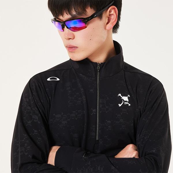 OAKLEY（オークリー） 長袖 ハーフジップ モックネックシャツ スカル