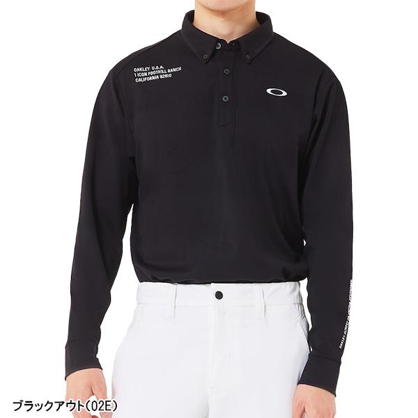 OAKLEY（オークリー） 長袖 ポロシャツ オンブルジャガード 長袖シャツ