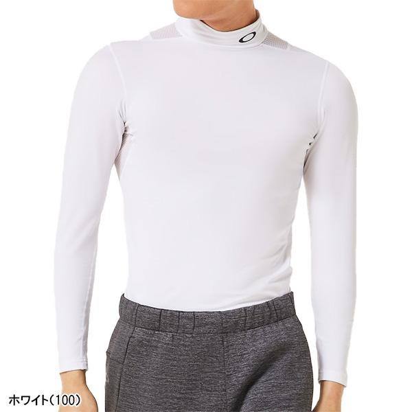 Oakley 吸汗速乾 長袖モックネックTシャツ ホワイト OAKLEY（オークリー） 長袖 モックネックシャツ アンダーウェア