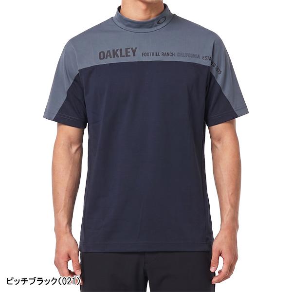 24683✨オブシディアン スムース モックネック ゴルフウェア 半袖カットソー OAKLEY（オークリー） 半袖 モックネックシャツ ラスティング クール