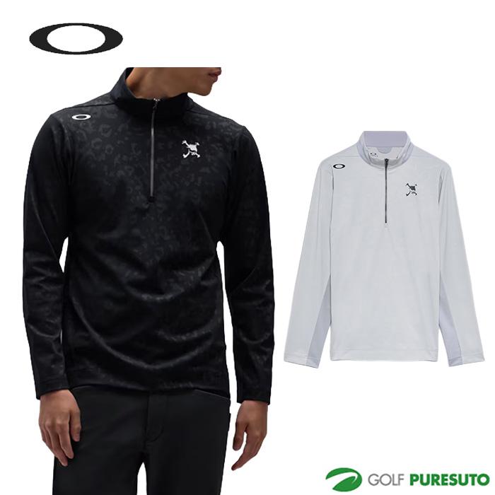 OAKLEY（オークリー） 長袖 スカル エンボスド LS ジップ モックシャツ