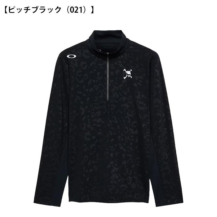 OAKLEY（オークリー） 長袖 スカル エンボスド LS ジップ モックシャツ