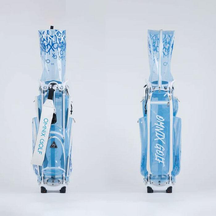 OMNIX/オムニックス ゴルフ キャディバッグ9型【ホワイト】美品！ OMNiX GOLF オムニックス ゴルフ 9.0型 Transparent カート