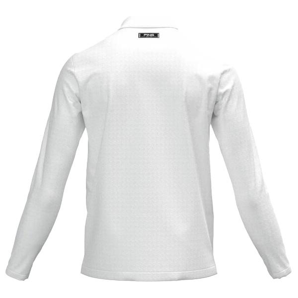 PING/ピン ゴルフ 長袖ポロシャツ【ホワイト/L】新品！ PING ピン 2022年モデル 長袖ポロシャツ 総柄 ホワイト系 サイズ