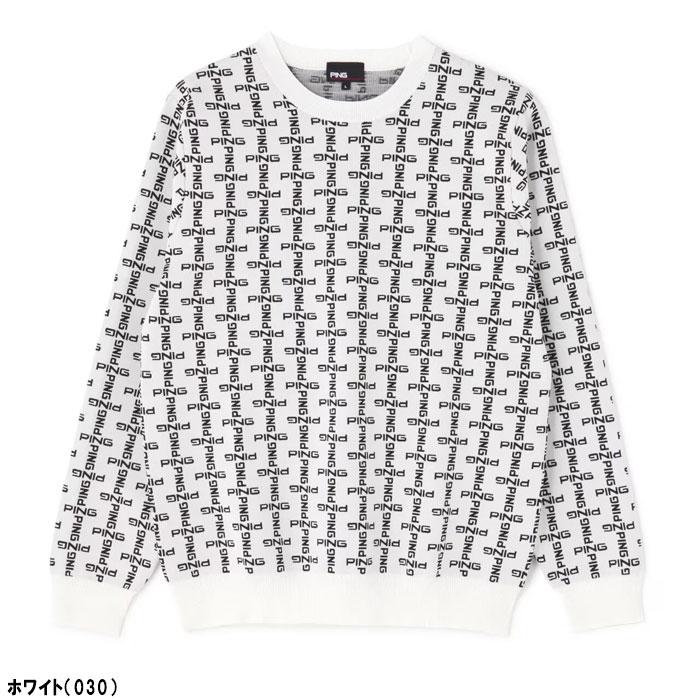 PING（ピン） ゴルフ モノグラム柄 ジャガード クルーネック ニット