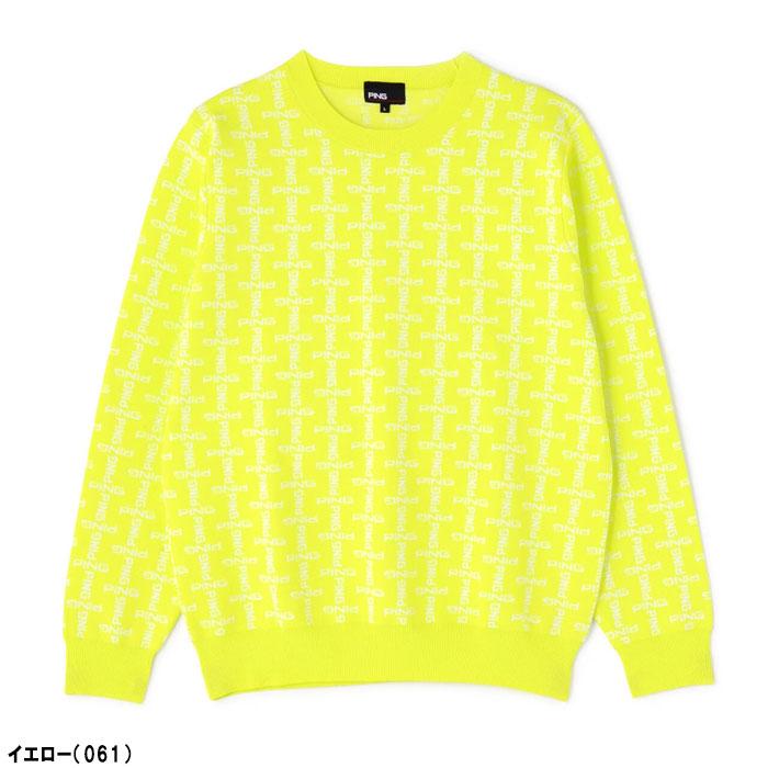 PING（ピン） ゴルフ モノグラム柄 ジャガード クルーネック ニット