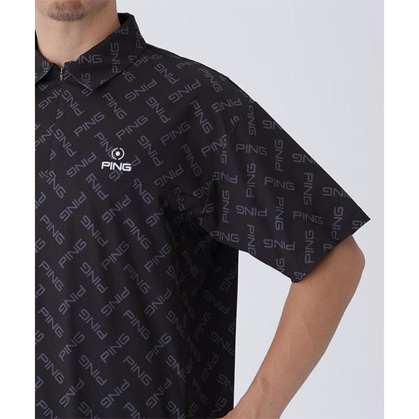PING（ピン） ゴルフ 半袖 ハーフジップシャツ ドットメッシュ メンズ