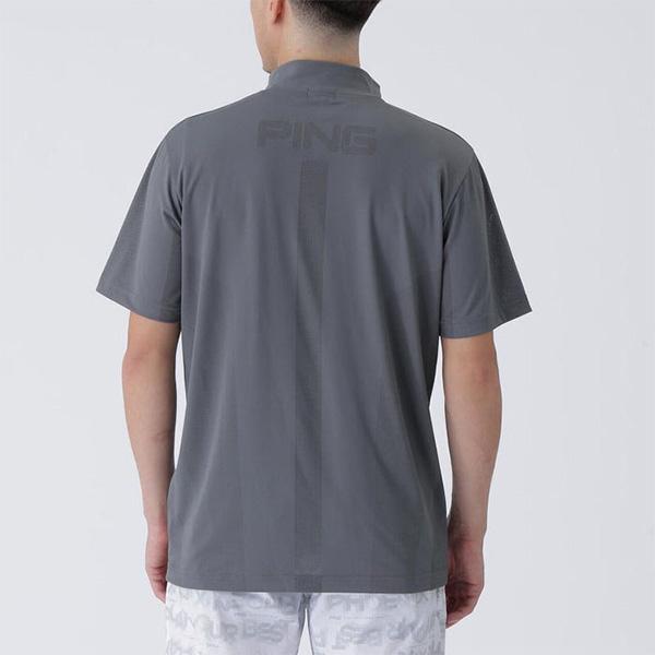 PING（ピン） ゴルフ 半袖 ハイネックシャツ メッシュジャカード