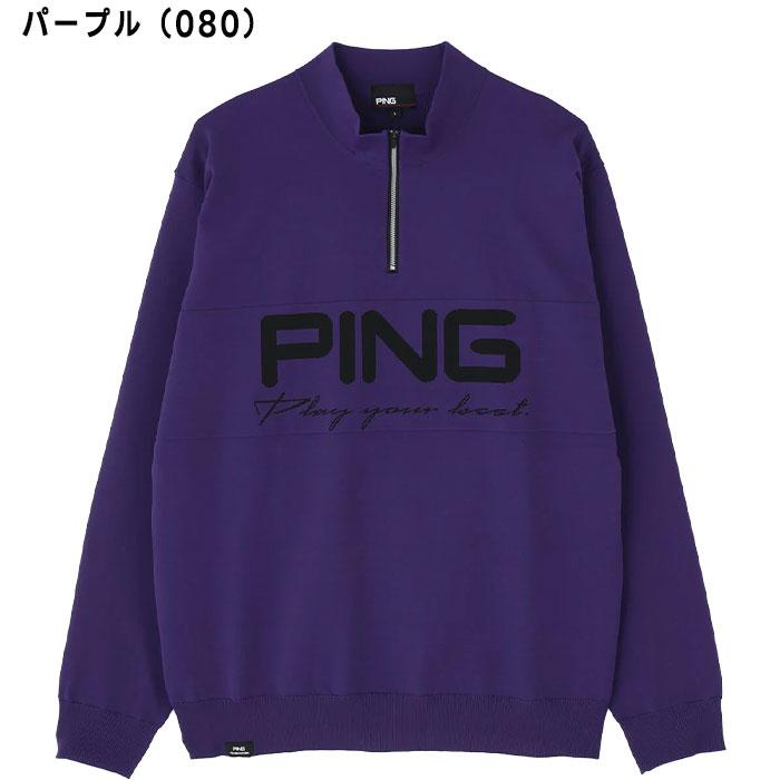 PING（ピン） ゴルフ ハーフジップ ハイネック ジャガードニット 621