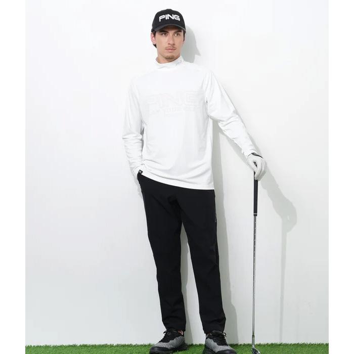 PINGゴルフの白のハイネックプルオーバー　サイズはＬ PING（ピン） ゴルフ 長袖 パネル ジャカード ハイネック シャツ