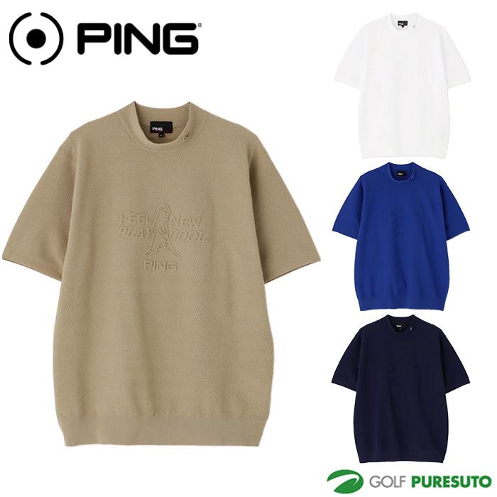 PING（ピン） ゴルフ 半袖 Mr.PING エンボス ハイネック ニット NATIVE