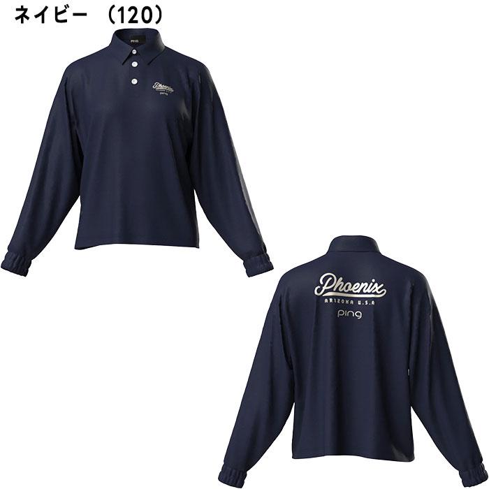 新品タグ付❤PING 長袖シャツ LL 黒 ゴルフ UV 速乾 ピン レディース PING（ピン） レディース ゴルフ ストレッチ 布帛 長袖 プルオーバー