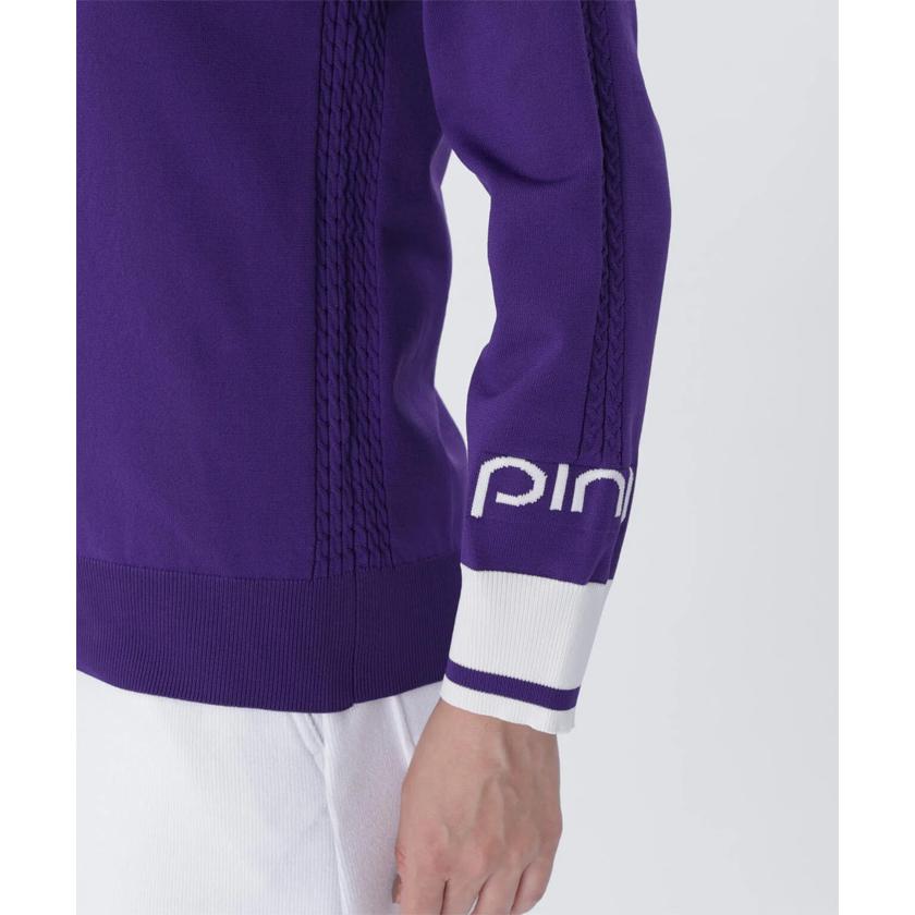 PING（ピン） レディース ゴルフ ハーフジップ 袖ロゴ ジャカード