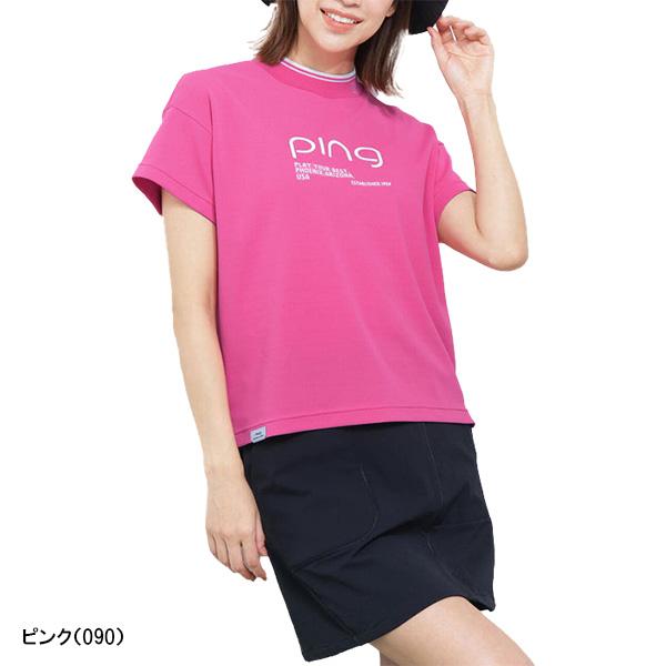 PING（ピン） レディース ゴルフ 半袖 変形カノコ半袖ハイネック