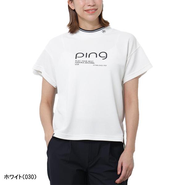 PING（ピン） レディース ゴルフ 半袖 変形カノコ半袖ハイネック