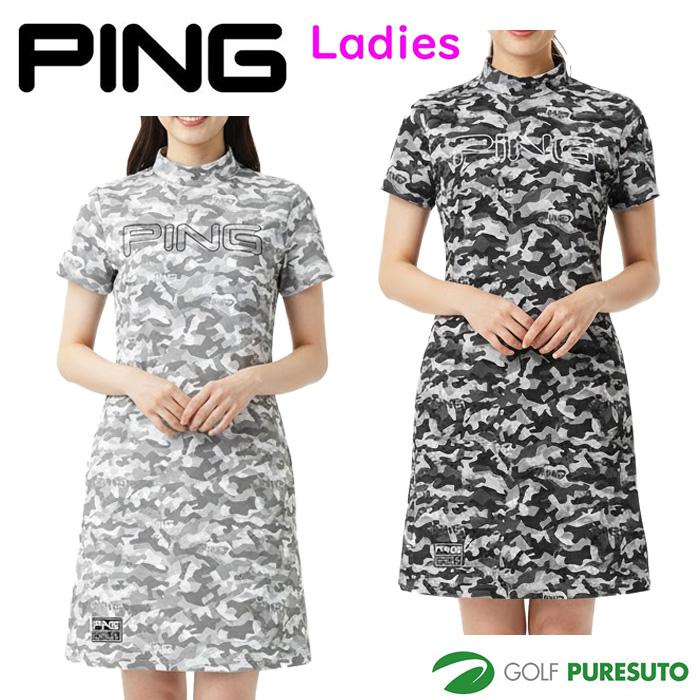 PING（ピン） レディース アパレル 半袖 モックネック ワンピース 迷彩