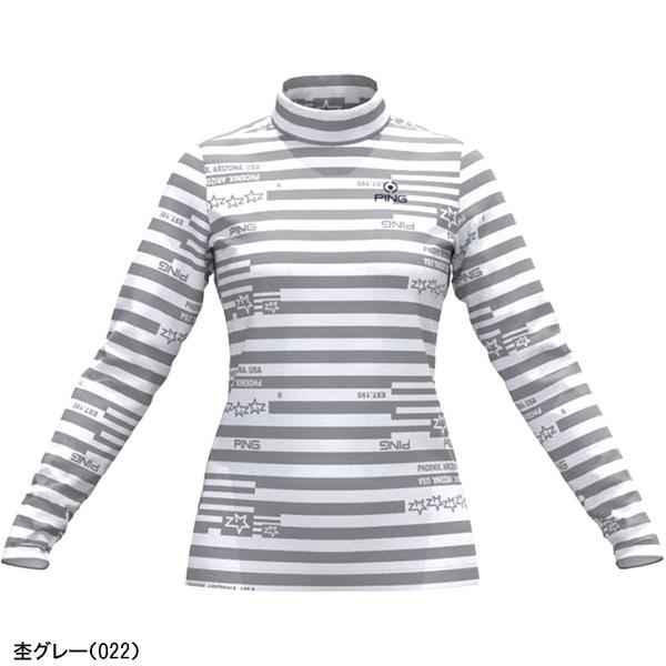 PING レディース ピン アパレル ゴルフウェア 長袖 ハイネックシャツ