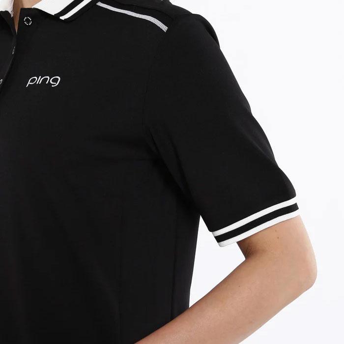 【美品】LLサイズ　バーバリー ゴルフウェア ワンピース ポロシャツ 黒 未使用級/ LLサイズ ♡ バーバリー ゴルフウェア ワンピース