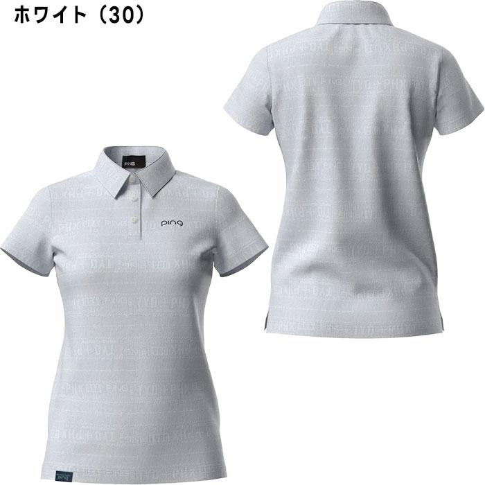PING（ピン） レディース ゴルフ チケット柄 ジャガード 半袖