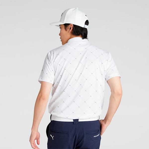 PUMA（プーマ） ゴルフ 半袖 モックネックシャツ SB アーガイル AOP