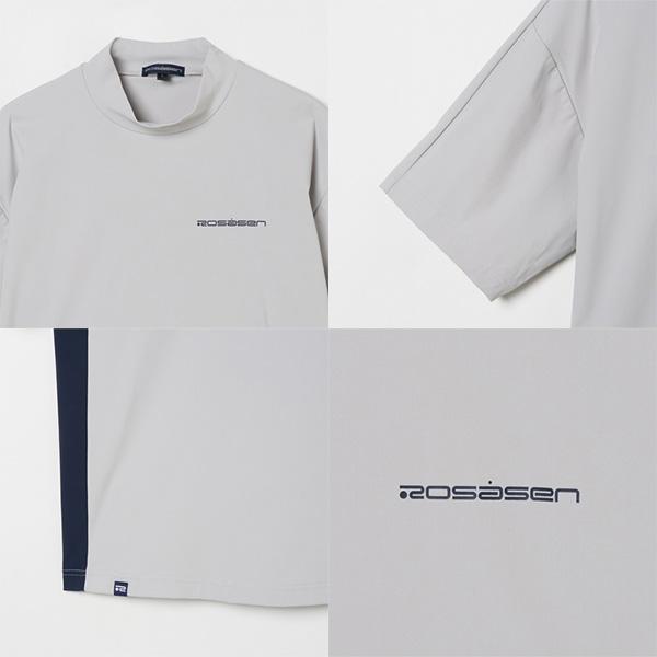 Rosasen（ロサーセン） 半袖 モックネックシャツ 超撥水バックロゴ