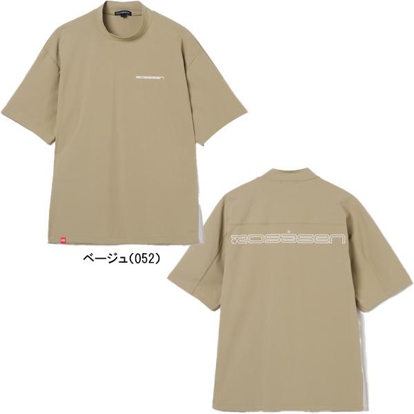 Rosasen（ロサーセン） 半袖 モックネックシャツ 超撥水バックロゴ