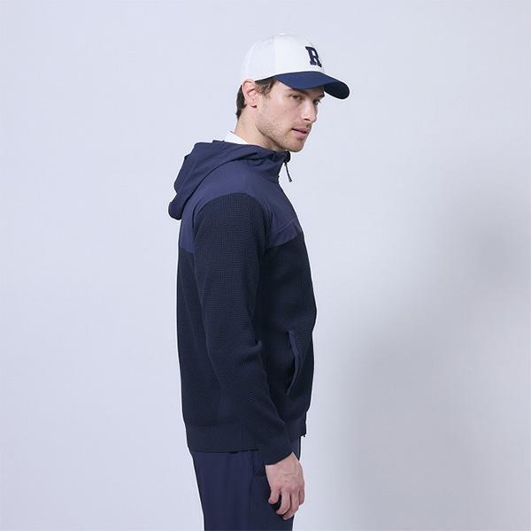 Rosasen（ロサーセン） 長袖 フルジップブルゾン ニット×タフタ