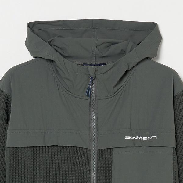 Rosasen（ロサーセン） 長袖 フルジップブルゾン ニット×タフタ