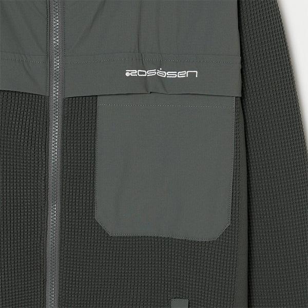 Rosasen（ロサーセン） 長袖 フルジップブルゾン ニット×タフタ