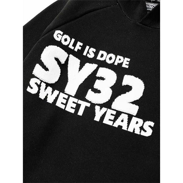 SY32 by SWEET YEARS 長袖 フロッキー ロゴセーター ニット SY32 by SWEET YEARS 長袖 フロッキー ロゴセーター ニット