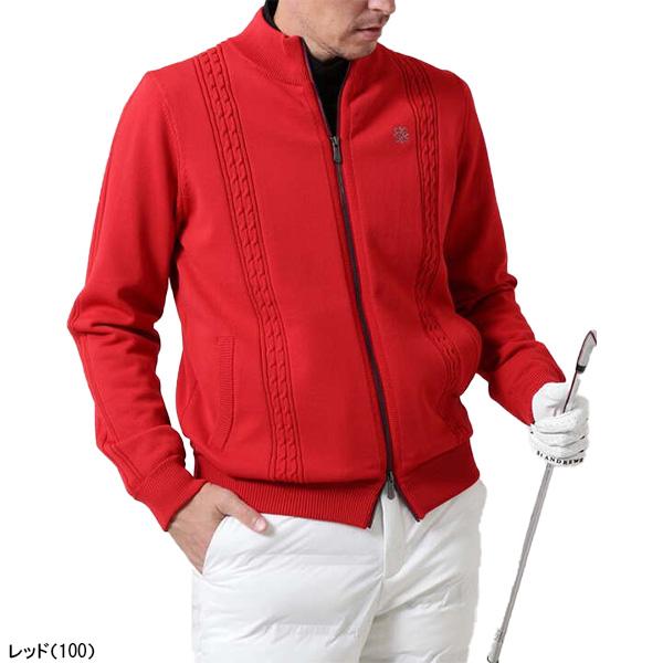 セント・アンドリュース 長袖 フルジップ 天竺×ケーブル裏地付きニットブルゾン メンズ 042-2272151 アウター ゴルフウェア 0422272151 秋冬ウェア 