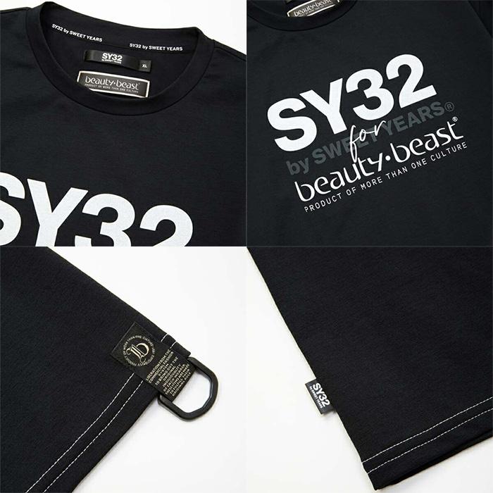 SY32 by SWEET YEARS × Beauty:Beast コラボレーション 半袖 クルーネックシャツ ベーシックTシャツ SYBB007 SYBB-007 ユニセックス メンズ レディース トップス 2025年春夏モデル エスワイサーティトゥ バイ スウィートイヤーズ ビューティービースト タウンユース SY32 by SWEET YEARS（エスワイサーティトゥバイスィートイヤーズ