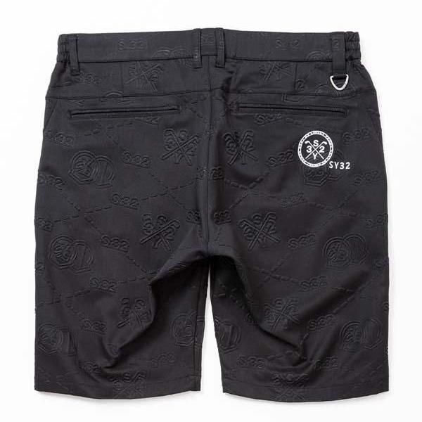 【SY32 SWEET YEARS】ストレッチショートパンツ L チャコール SY32 by SWEET YEARS ショートパンツ バックエンボスストレッチ