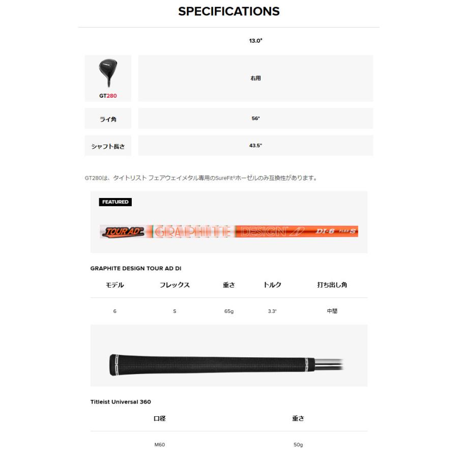 GT（Titleist） タイトリスト GT280 ミニドライバー Tour AD DI-6