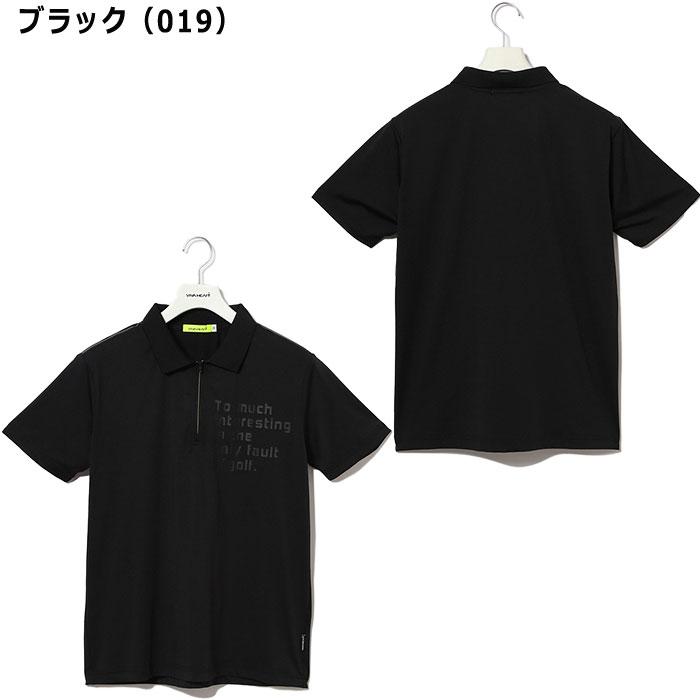 VIVA HEART（ビバハート） ゴルフ 高機能ベア天 半袖 ジップアップポロ