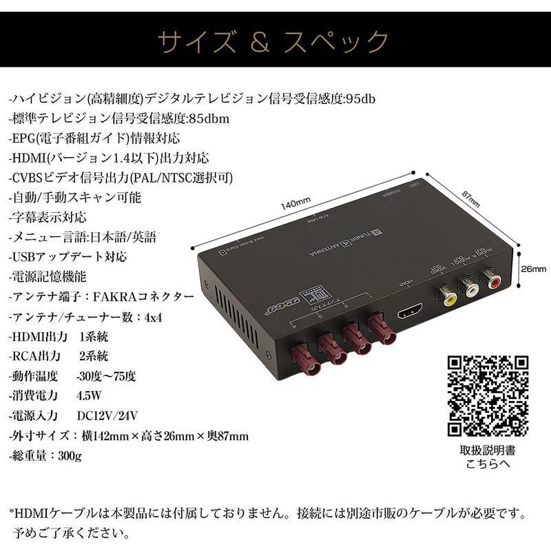 FAK4X4TUNER」NISSAN交換用 ルネッサ 高精細度 地デジチューナー FAKRAコネクター フルセグチューナー HDMI  カーナビ、カーAV