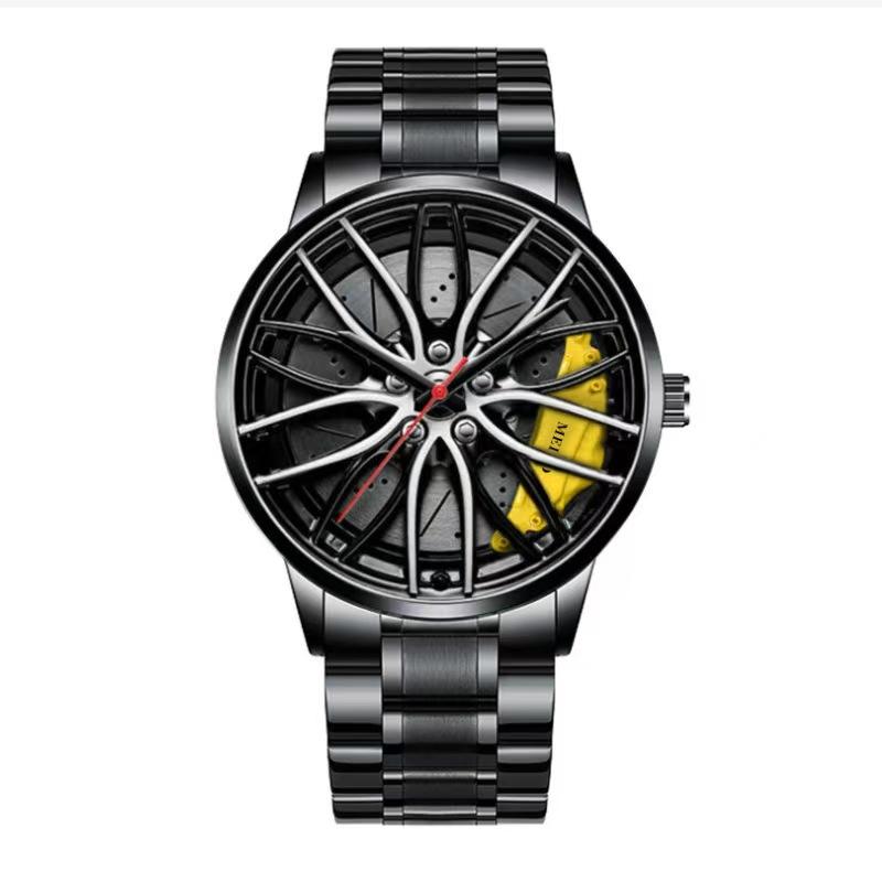 Porsche Top Timer 自動巻き腕時計 ファッション メンズ腕時計 個性的なホイールデザイン 自動クオーツ