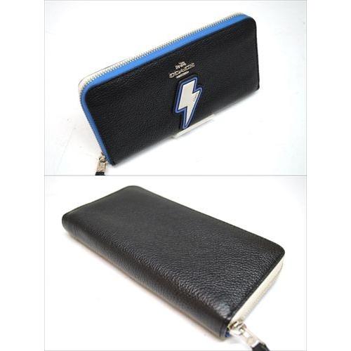 新品 未使用 COACH コーチ ラウンドファスナー 長財布 イナズマ 雷 黒 COACH（コーチ） 長財布 イナズマ アップリケ アコーディオン ジップ
