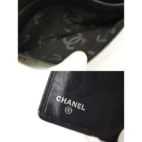 CHANEL　シャネル　カンボン　二つ折り長財布　レディース　ブラック　レザー　ココマーク　6801｜purishonten｜05