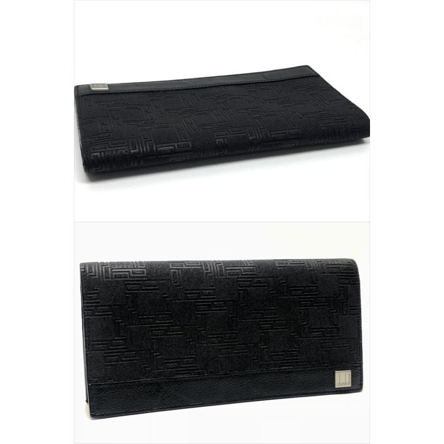 ダンヒル　ディーエイト dunhill ダンヒル ディーエイト PVC レザー 型押し 二つ折り 長