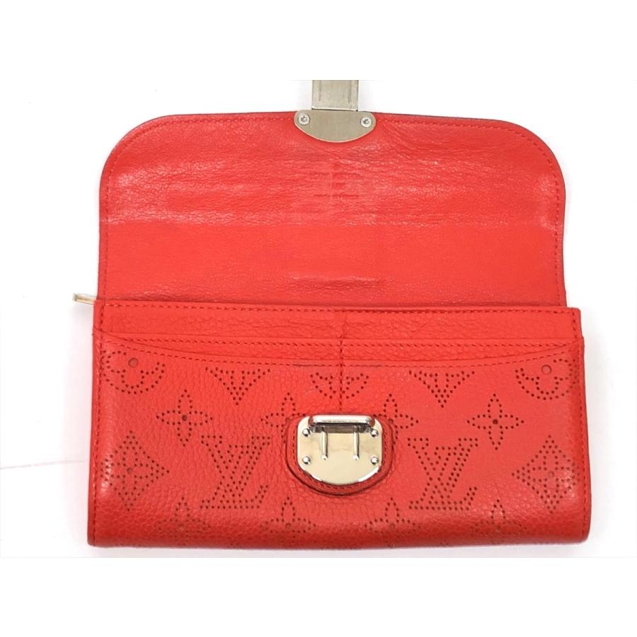 LOUIS VUITTON オレンジ レッド 長財布 シルバー金具 イリス