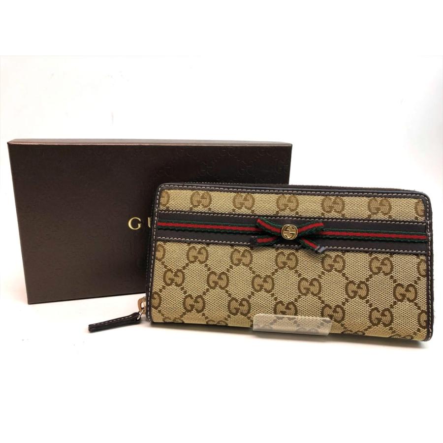 GUCCI グッチ GGキャンバス シェリーライン ウェブ リボン