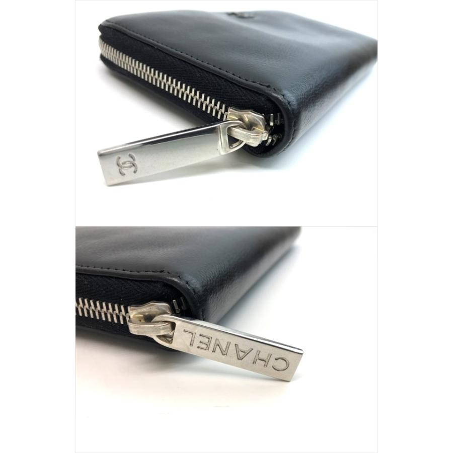 美品✨CHANEL 黒 レザー 折り財布 セブルガ ココマーク キャビアスキン CHANEL シャネル 二つ折り長財布 セブルガ ココマーク キャビア