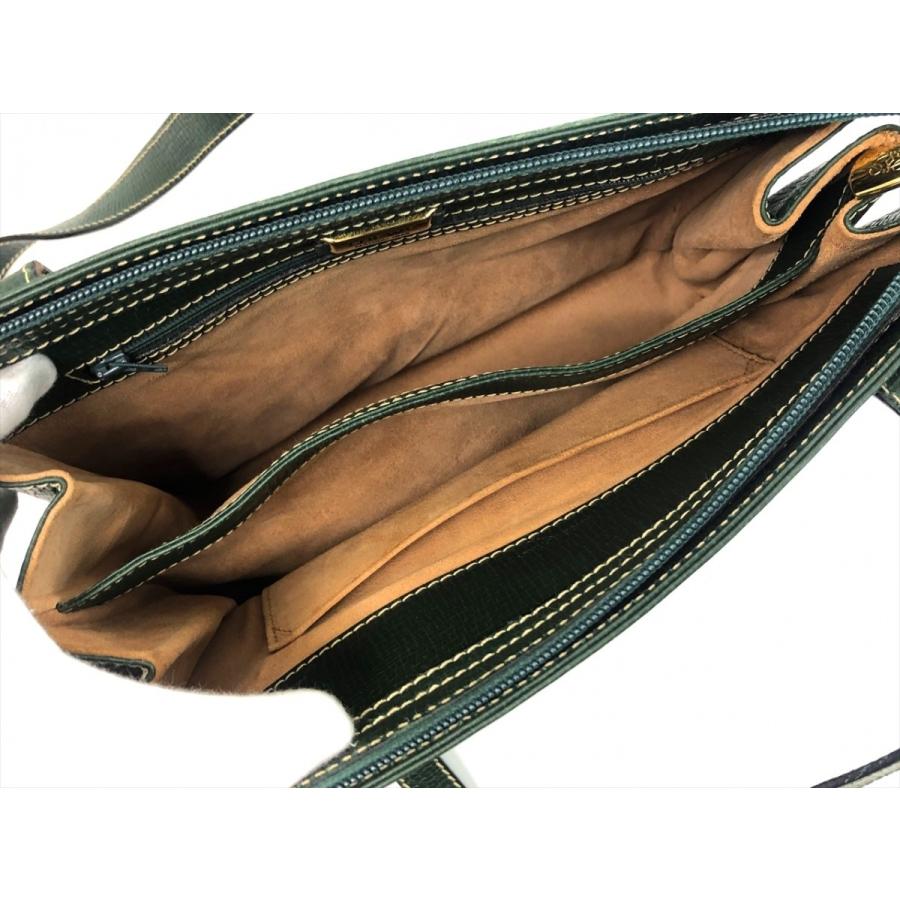 LOEWE ロエベ ショルダーバッグ緑/茶色 レア 2way ビンテージ LOEWE ロエベ ショルダーバッグ緑/茶色 レア 2way ビンテージ