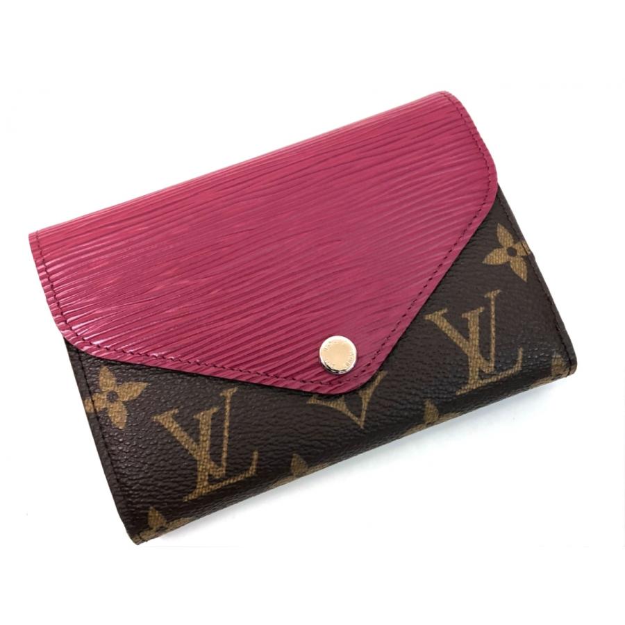 LOUIS VUITTON ルイヴィトン エピ モノグラム マルリーコンパクト 三つ折り コンパクトウォレット M60497 フューシャ 美品 イニシャル 8576｜purishonten