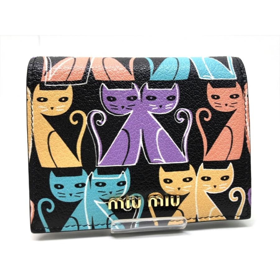 miu ミュウミュウ マドラスキャット コンパクトウォレット 二つ折り  