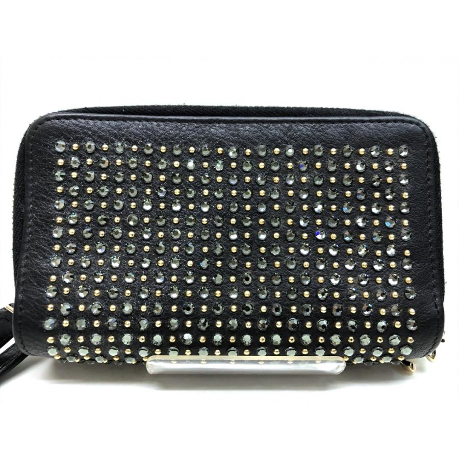 CHANEL 値下げ シャネル ラインストーン ラウンドジップ トリプル  